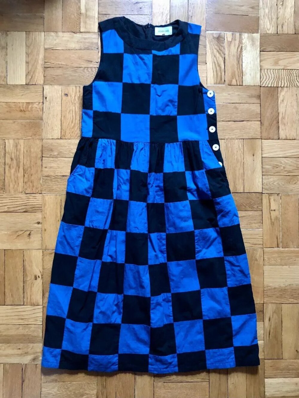 Quilted patchwork dress from UK boutique designer Sideline, EUC, Size Small